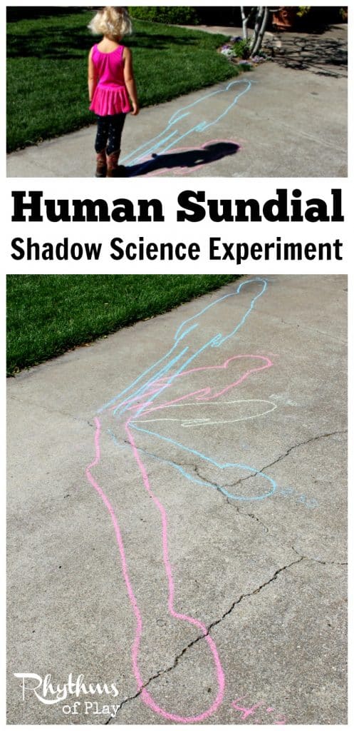 This human sundial shadow science experiment is a hands-on way for kids to learn how shadows are created and measure the earth's rotation. Shadow Science | Outdoor STEM | Science experiments for kids