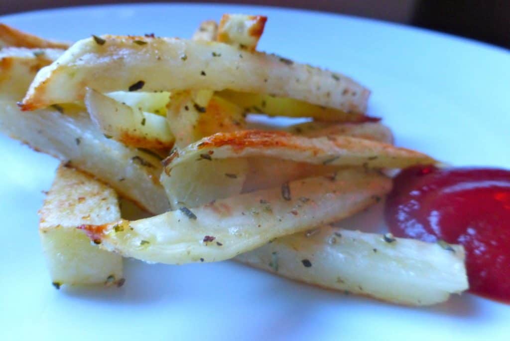 homemade french fries on a plate with ketchup kid-friendly recipe 