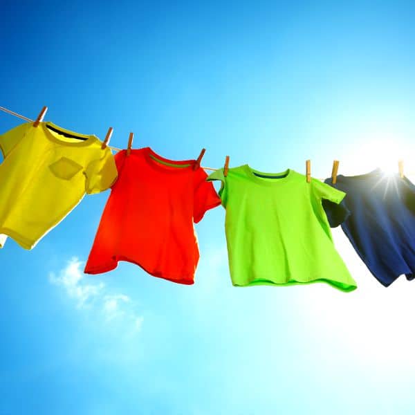 weekly household rhythm or routine of hanging laundry on the line