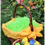 Eco-friendly Easter basket ideas make it easy to create quality Easter baskets that your kids will love! Use these simple natural green living tips to reduce your carbon footprint and make your kids happy. Includes links to tutorials to make upcycled Easter baskets from recycled materials and non-candy Easter gift ideas. 