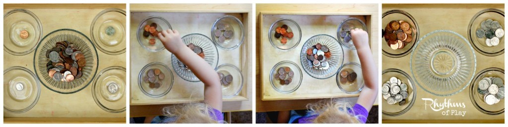 Coin Sorting: A Montessori Inspired Sensorial Activity