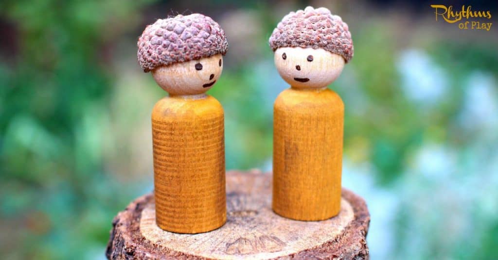 Vektenxi 10Pcs Wooden Acorns DIY Hand-Painted Crafts Peg Dolls Unfinished Handmade Decor Durable and Useful 