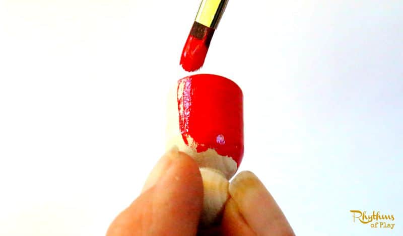paint peg doll for craft stick boat