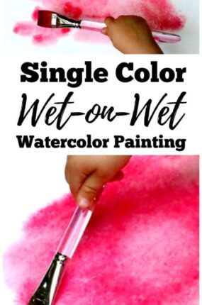 Single color wet-on-wet watercolor painting is a wonderful way for young children to learn about and experience color. It is a process art technique used and taught in Waldorf education in schools and homes all over the world. When finished your beautiful creations can be made into cards and other crafts.