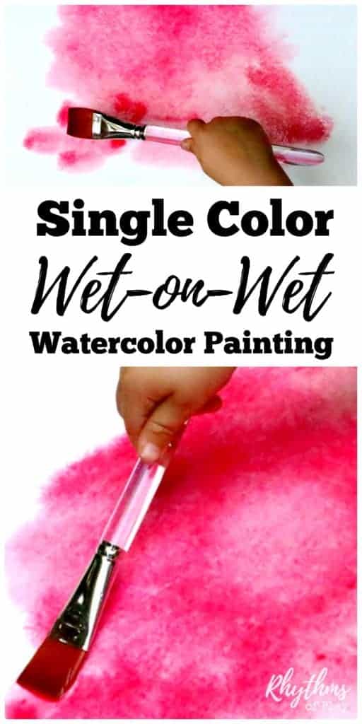 Single color wet-on-wet watercolor painting is a wonderful way for young children to learn about and experience color. It is a process art technique used and taught in Waldorf education in schools and homes all over the world. When finished your beautiful creations can be made into cards and other crafts.