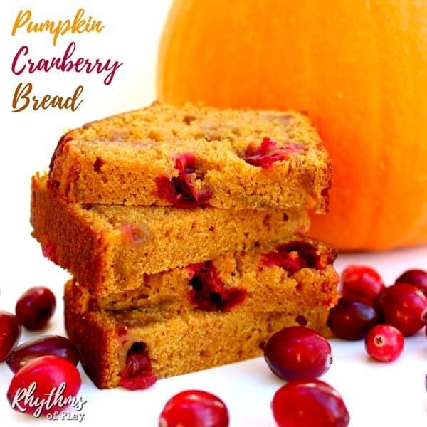 easy healthy homemade low-fat pumpkin cranberry bread recipe - traditional Thanksgiving side dish