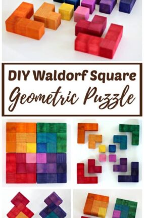 DIY Waldorf Square 3d wooden puzzle for kids