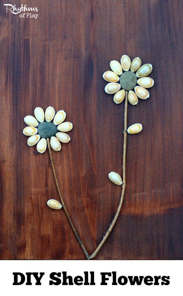 DIY Shell flowers are a simple nature craft for both kids and adults. They make lovely home decor and are the perfect gift for Mother's Day, Christmas, birthday's, and anniversaries! They are the perfect gift for the fourth wedding anniversary which is traditionally flowers.