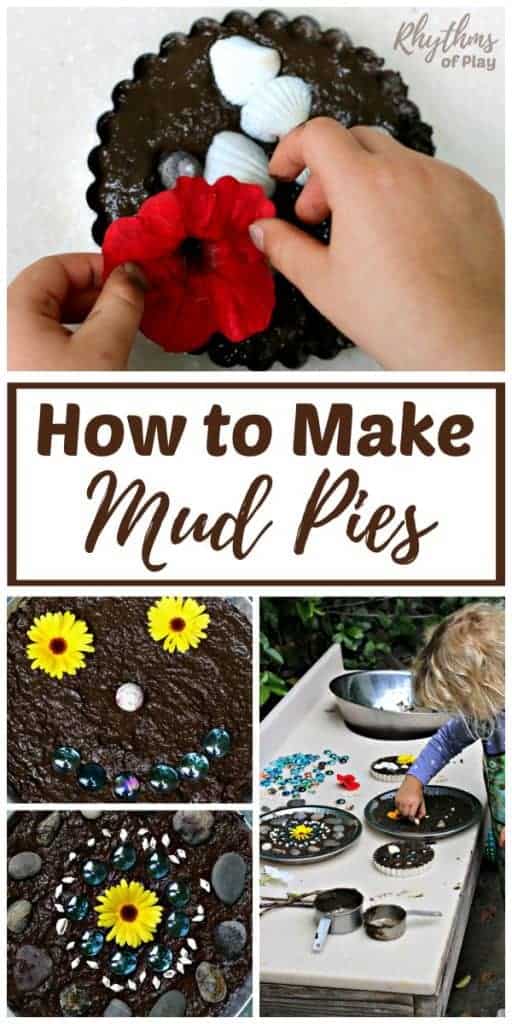 Mud pie outdoor art for kids