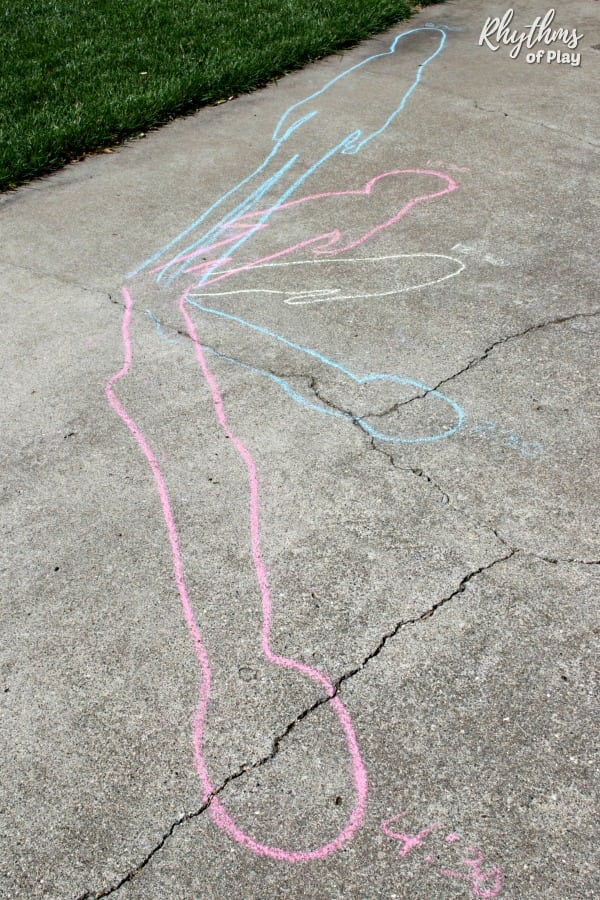 Human sundial tracing (photograph by Nell Regan Kartychok founder of Rhythms of Play)