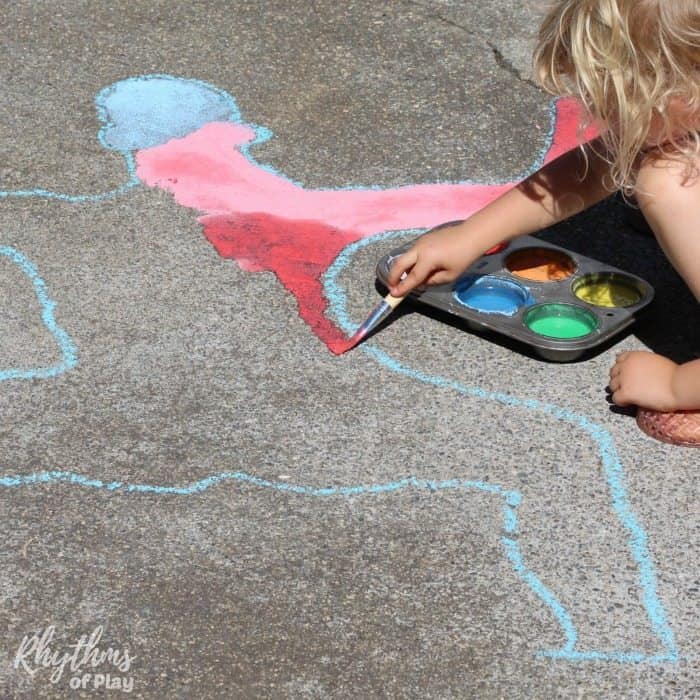 Shadow art outdoor science is a hands-on STEAM activity for kids. 