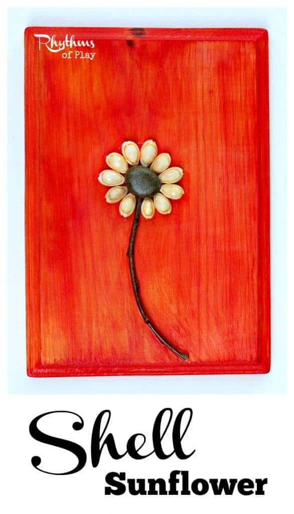 This shell sunflower craft is a simple nature craft and fine motor activity for both kids and adults. They make lovely home decor and are a great gift for Mother's Day, Christmas, birthday's, and anniversaries! They are the perfect gift for the fourth wedding anniversary which is traditionally flo