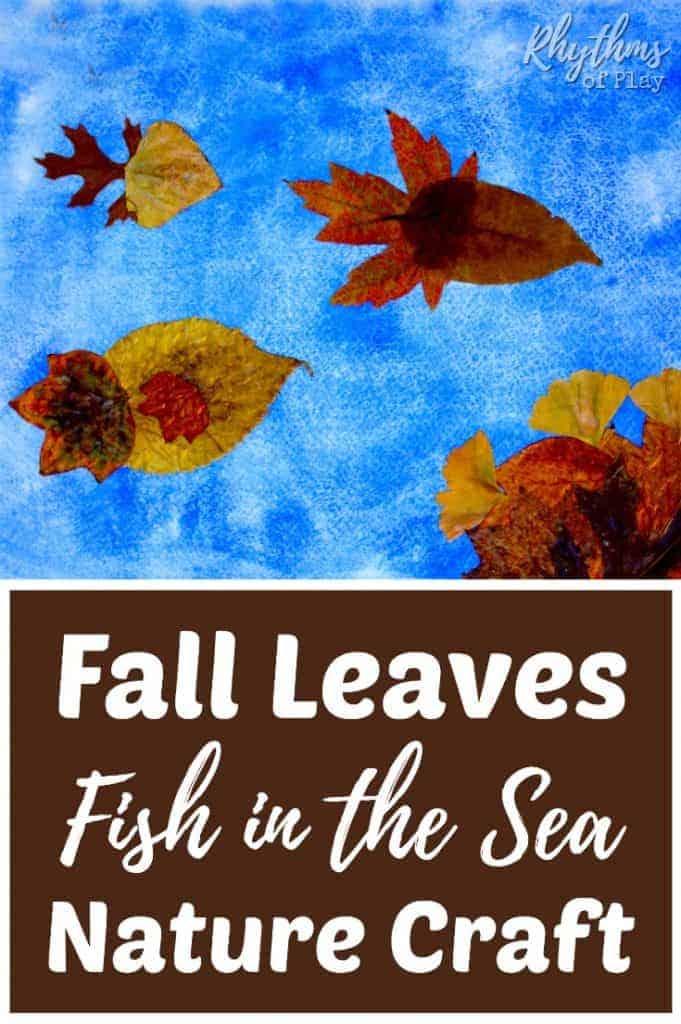 fall leaf fish nature craft - fish art with autumn leaves.