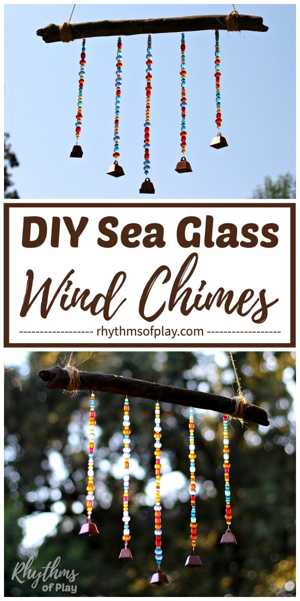 outdoor hanging sea glass wind chimes diy