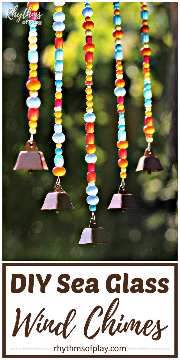 sea glass beaded wind chimes for gardens, yards, and patios!