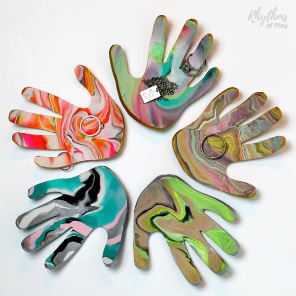 gorgeous collection of handprint art ring bowls and jewelry dishes kids can make
