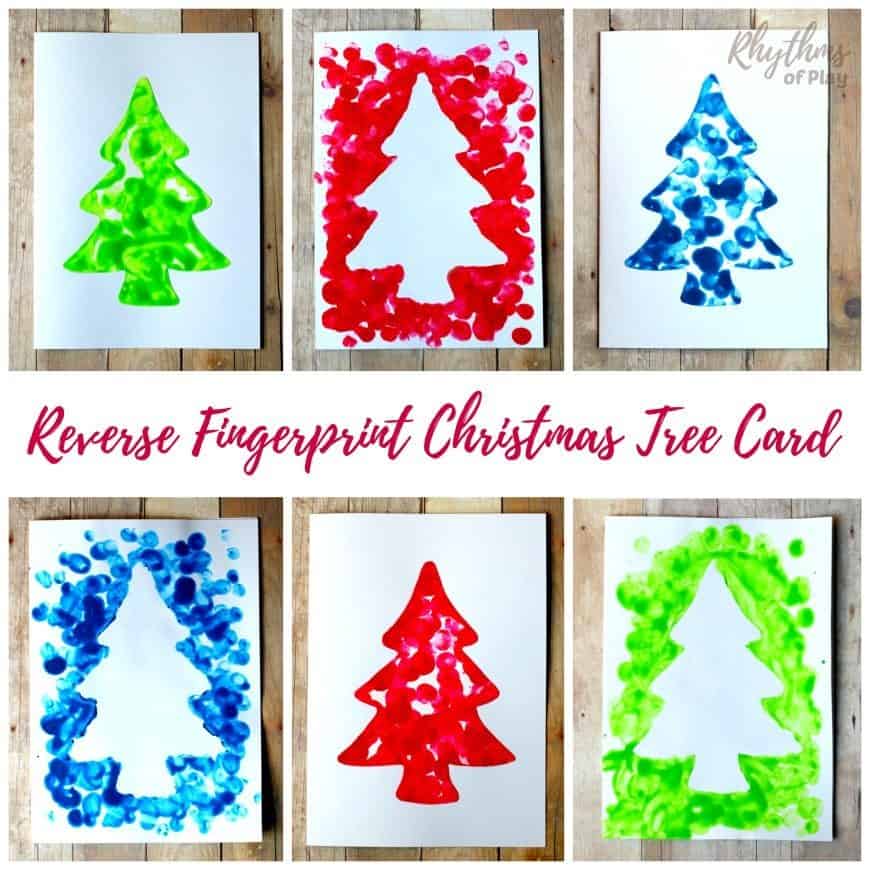  fingerprint Christmas tree cards