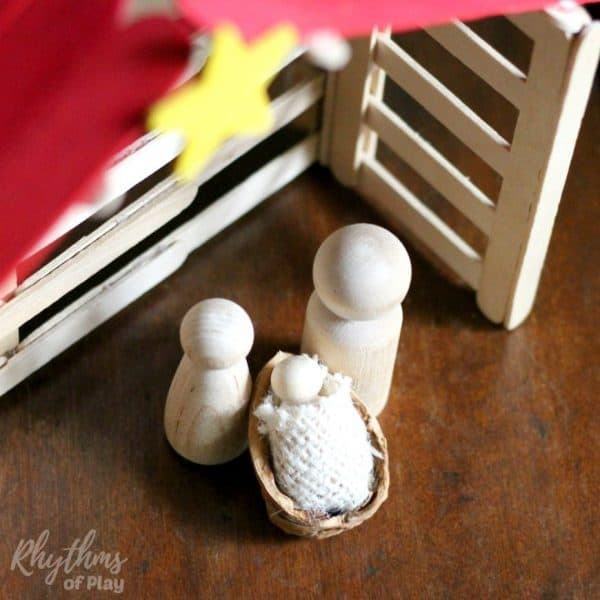 DIY wooden peg doll holy family craft
