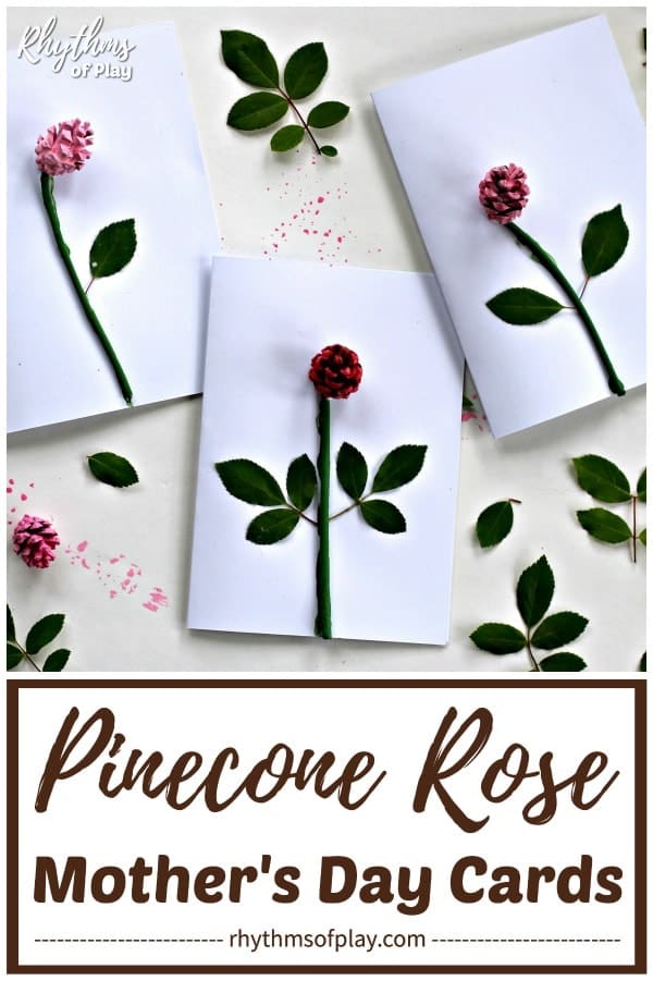 Pinecone Roses DIY Mother's Day Cards