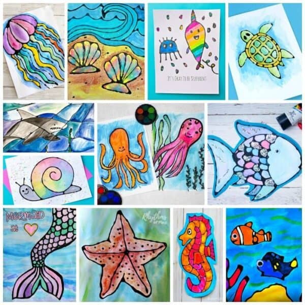 under-the-sea ocean art projects, painting ideas, and crafts for kids and adults