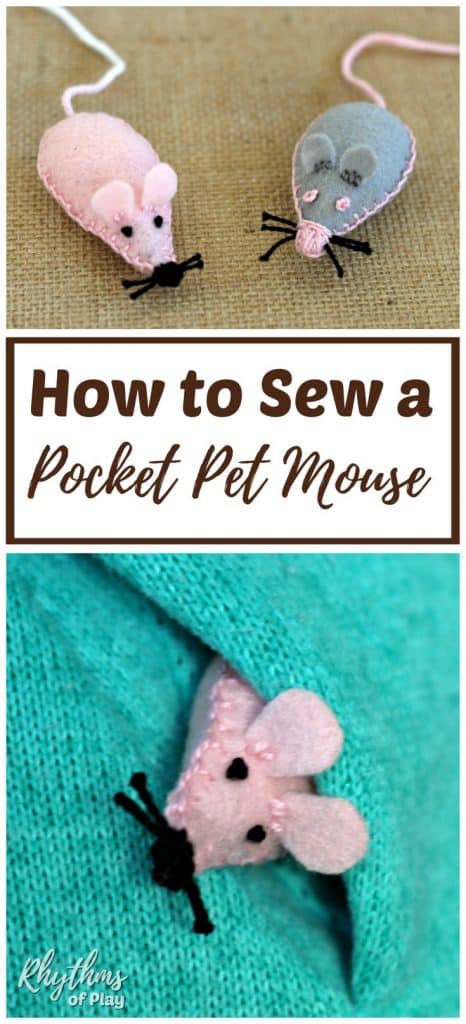 Felt mouse sewing project with printable pattern