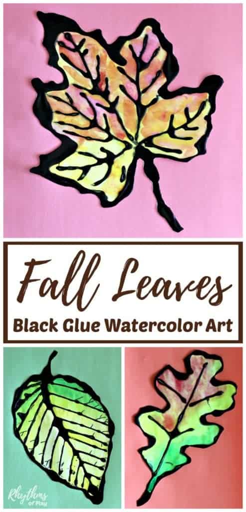 fall leaf art project idea for kids and adults.