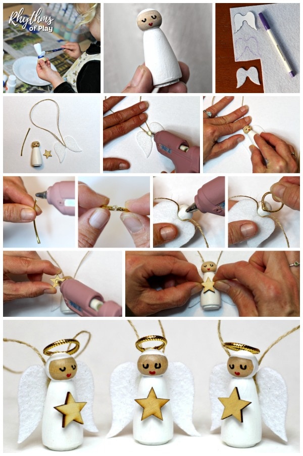 How to make angel Christmas arnaments; step-by-step photo tutorial