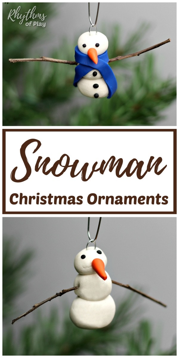 how to make clay snowman ornaments