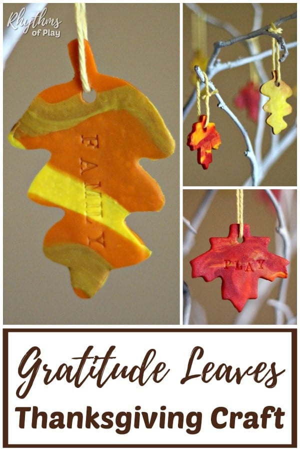 How to make marbled clay gratitude leaves