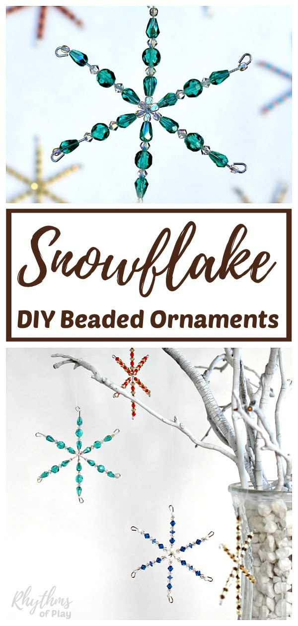 How to make beaded snowflake ornaments Christmas craft