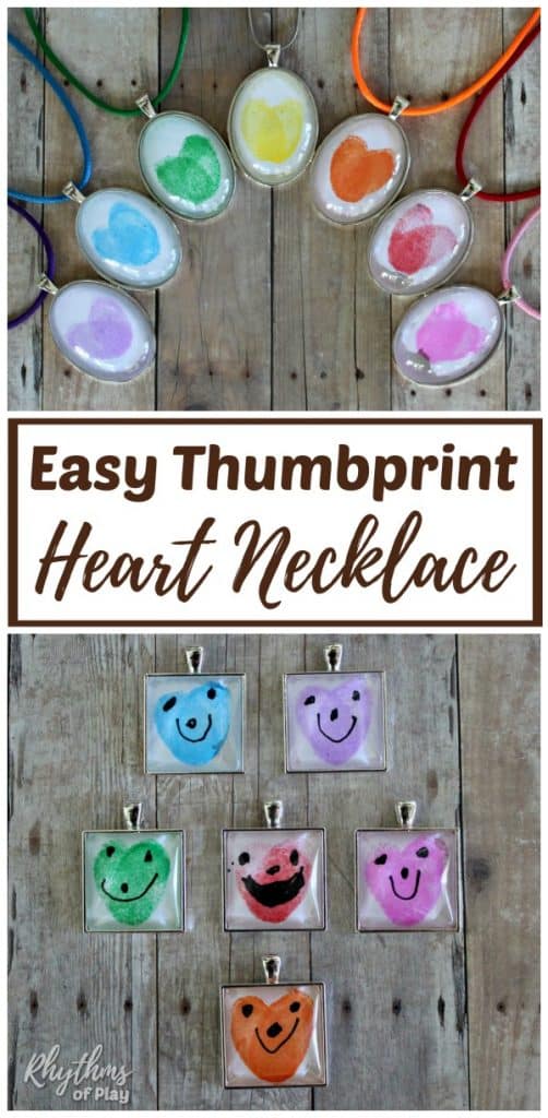 Rainbow thumbprint heart oval and square necklaces