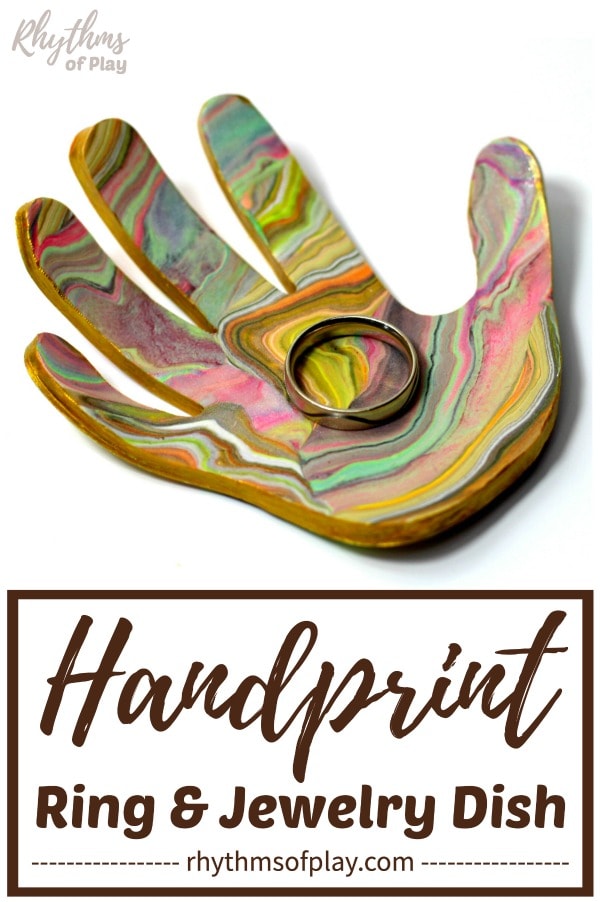 handprint jewelry bowl ring dish kids can make.
