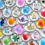 Fingerprint art glass magnet gift idea kids make