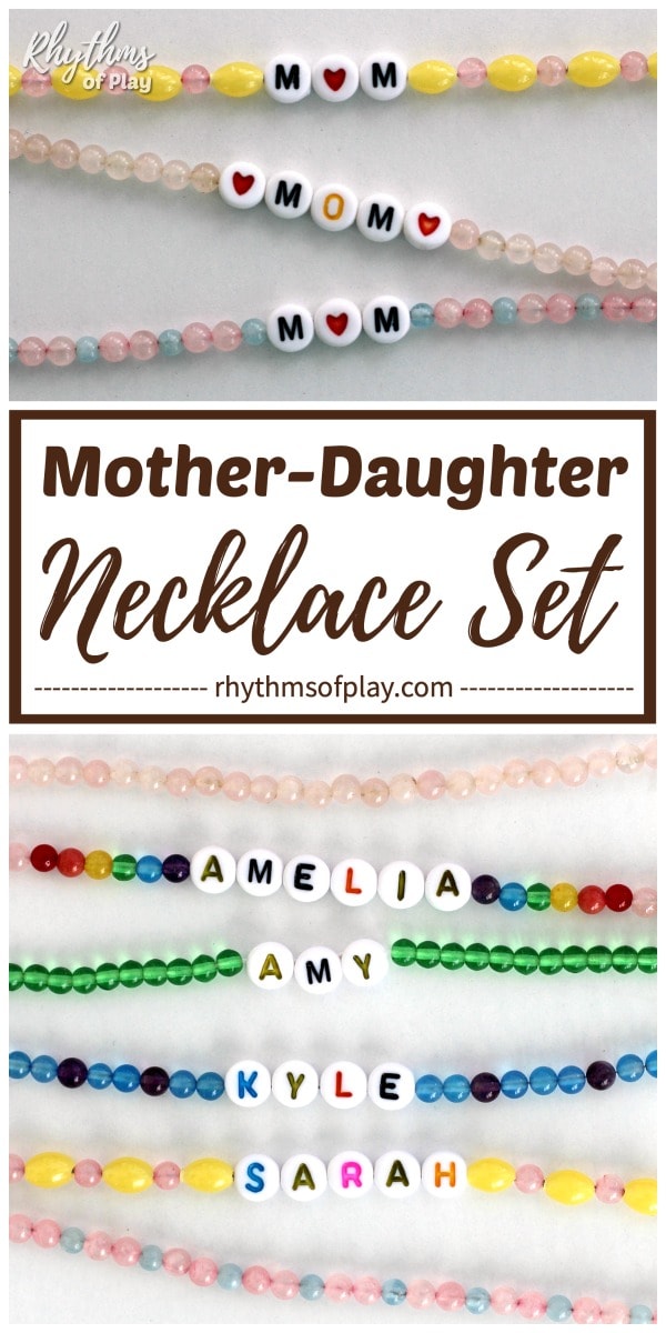 personalized mother daughter jewelry set