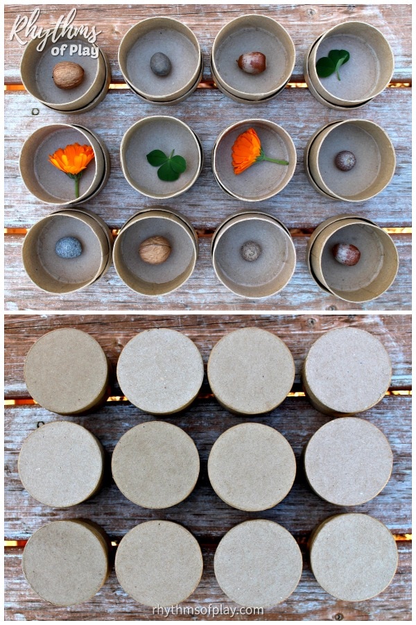 matching games made with free natural materials for nature memory match game