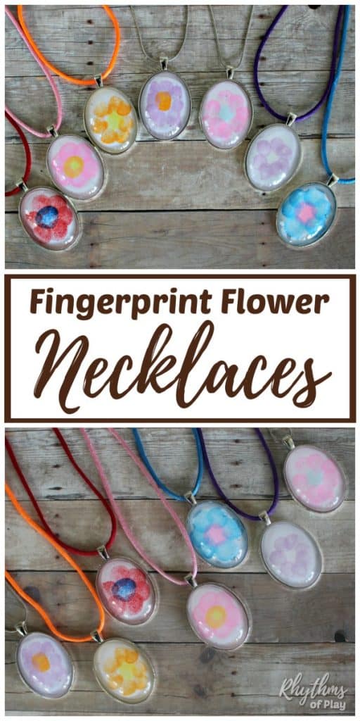 Fingerprint flower neckaces