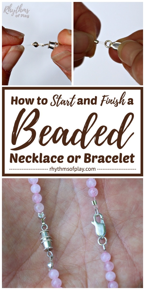 how to start and finish a beaded necklace or bracelet beginning jewelry making tutorials 