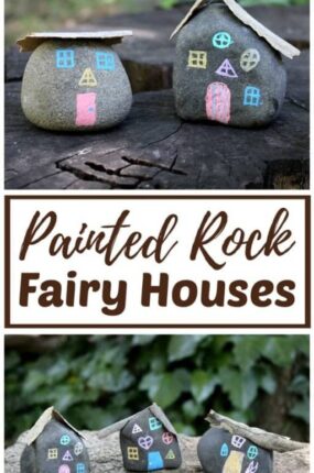 painted rock fairy houses craft - cutest fairy houses ever!