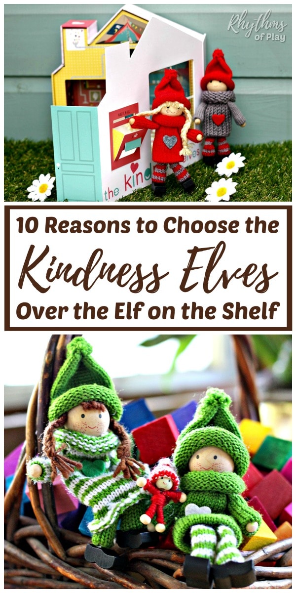 Red and green Kindness Elves new Christmas tradition for families. 