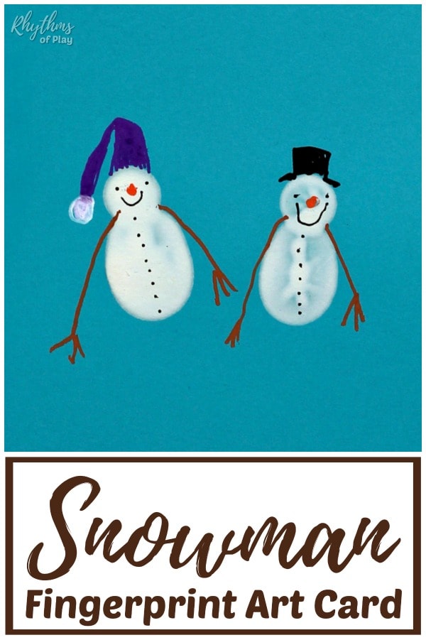 Homemade fingerprint snowman Christmas cards
