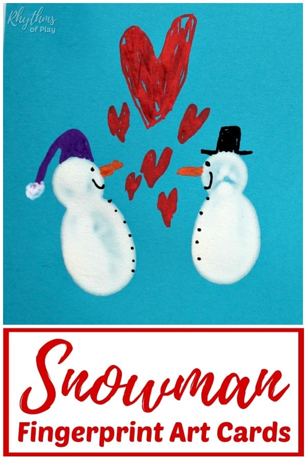 Fingerprint snowman Christmas cards.