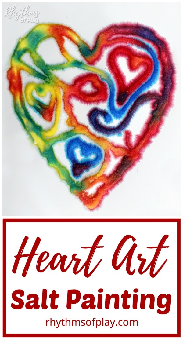 raised salt paint heart art project