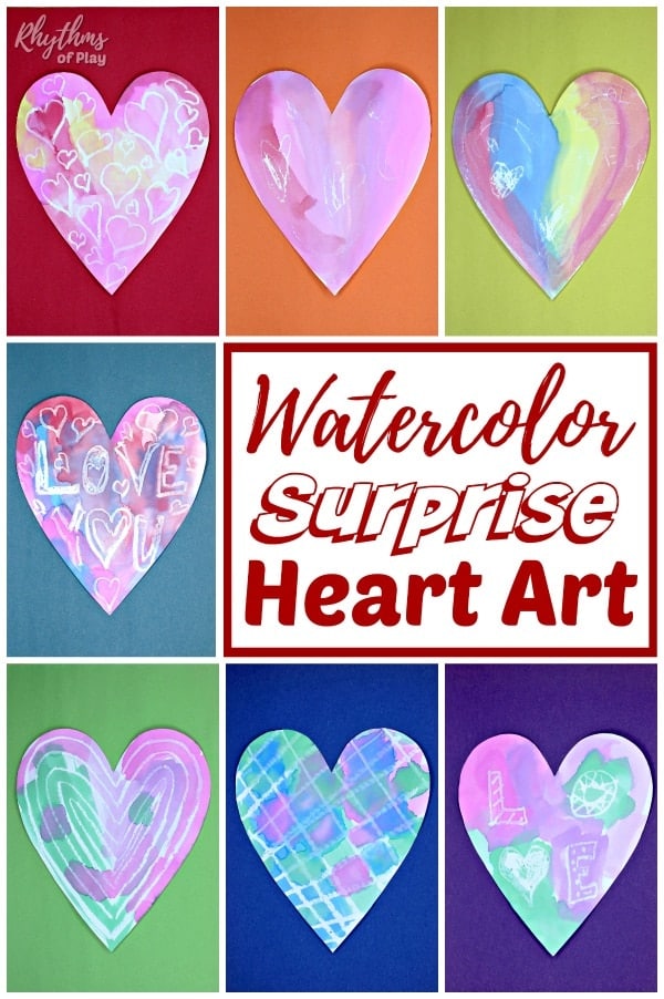 heart watercolor painting ideas (surprise artwork and photographs by C. Kartychok and Nell Regan K. co-founders of Rhythms of Play.)