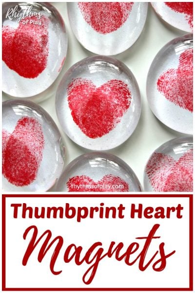 Thumbprint Heart Glass Magnet Crafts (Video Tutorial) - Rhythms of Play