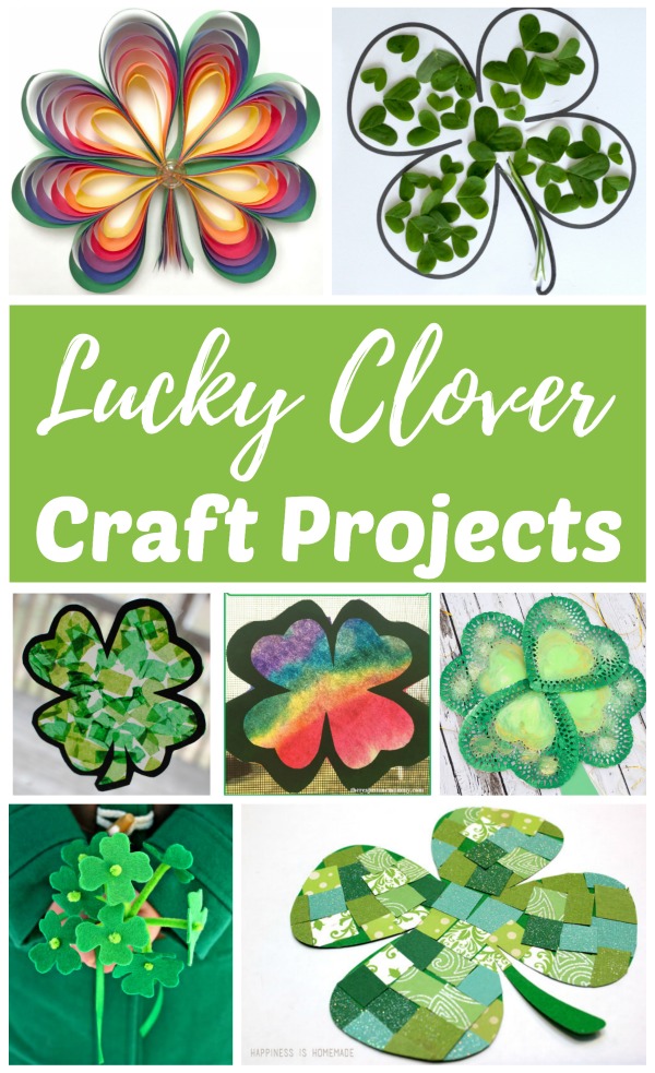 lucky 4 leaf clover crafts for Saint Patricks day! 