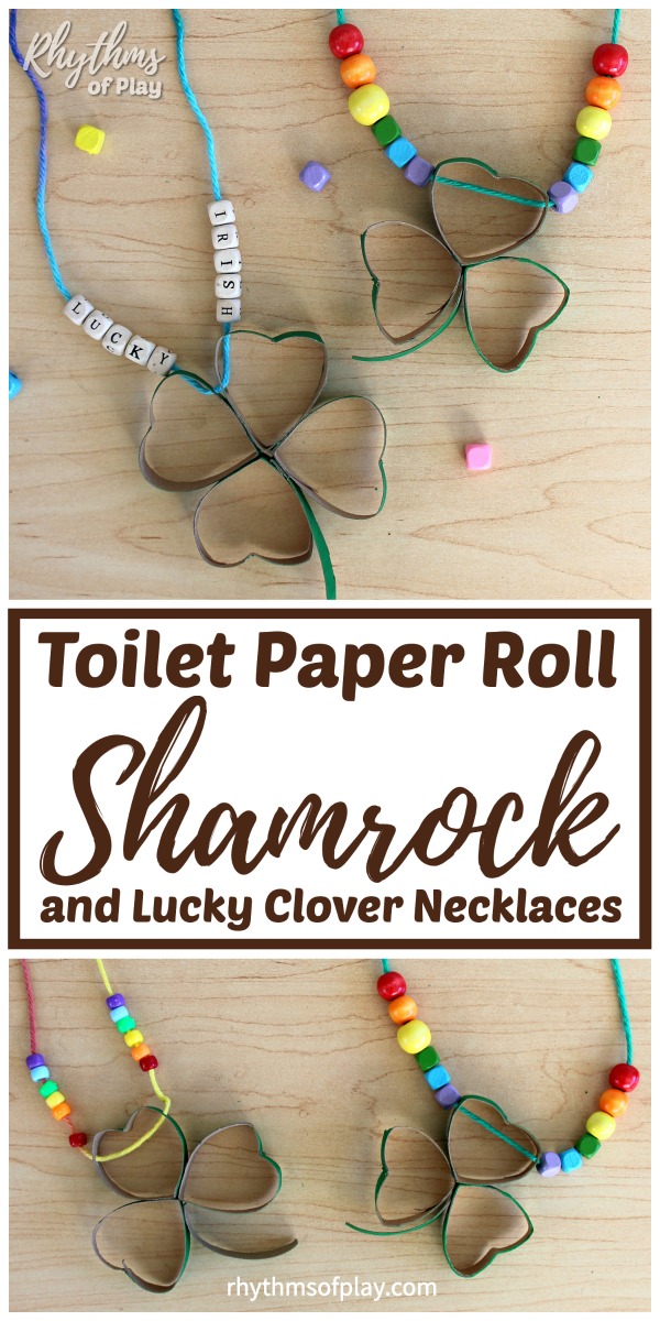 Saint Patrick's day necklace craft (shamrock and four-leaf clover necklace crafts and photos by Nell Regan Kartychok)