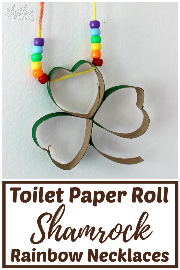 recycled cardbord tube shamrock craft for kids and adults