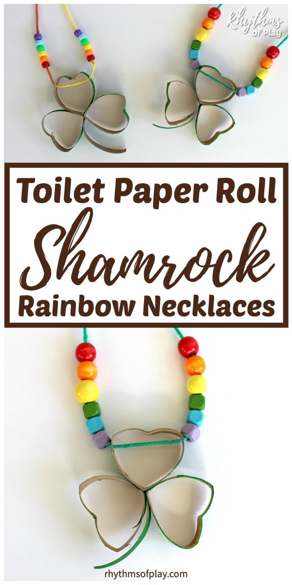 How to make a recycled shamrock or lucky four leaf clover necklace (Saint Patrick's Day necklace crafts and photos by Nell Regan Kartychok)