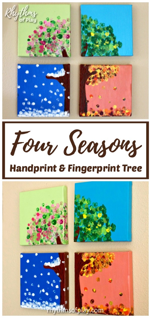 Four seasons handprint tree art - four seasons fingerprint tree art