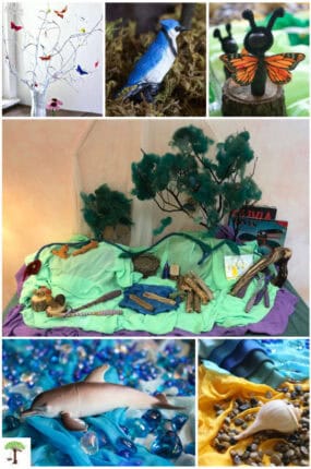 Nature table ideas with a summer-theme for home or classroom use.